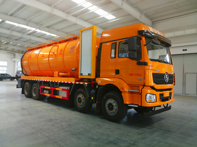 陕汽德龙前四后八清洗吸污车