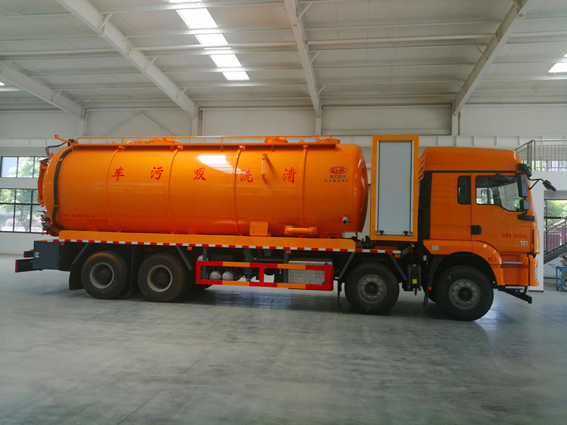 陕汽德龙前四后八清洗吸污车